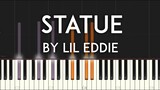 Statue by Lil Eddie synthesia piano tutorial with free sheet music