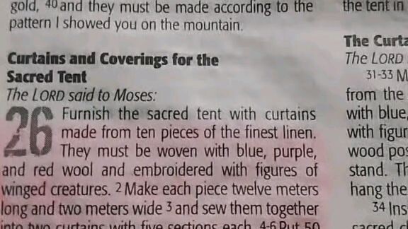 Daily Verse.                  Exodus 26:1-6