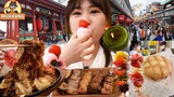 일본 유명 관광지 도쿄 아사쿠사엔 길거리음식은 뭐가 있을까요..?😯 | 이자카야, 멘치카츠, 당고, 녹차 크레페 먹방 MUKBANG