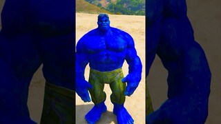 Angry Green Hulk & She Hulk Fight Blue hulk  !#shorts #gta5