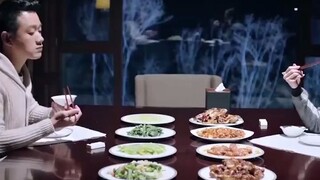 A couple eats together, one eats only vegetarian food and the other only eats meat. This scene is am