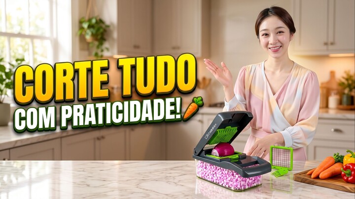 🥕 Cortador e Fatiador de Alimentos 16 em 1 — praticidade para preparar suas receitas!