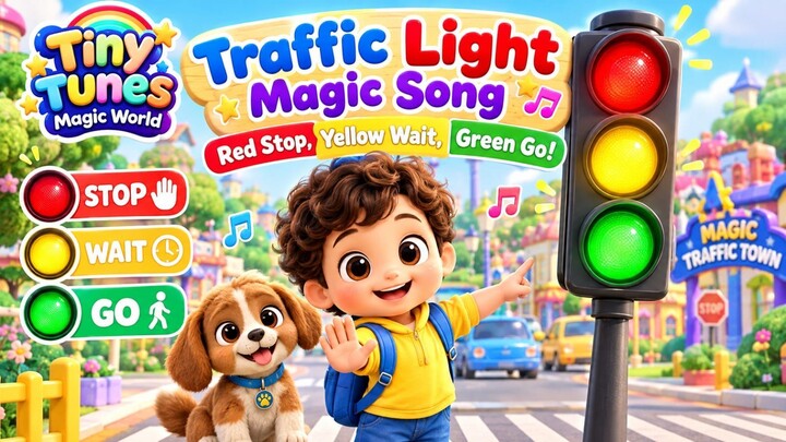 Traffic Light Magic Song 🚦 | Red Stop, Yellow Wait, Green Go | Kids Learning Song