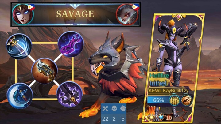 TOP GLOBAL IRITHEL BUILD (MASSIVE DAMAGE HACK BUILD) I 22 KILLS, 1 SAVAGE I MLBB