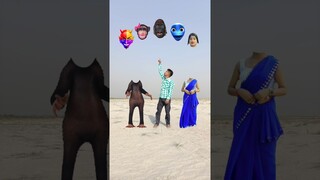 Beautiful Girls And Funny Dancing Monkeys Head Matching Tenge Tenge magic video #shorts #vfxmantu