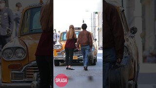 Timothee Chalamet And Elle Fanning Film Civil Rights Speech At The "A Complete Unknown" Set In NJ