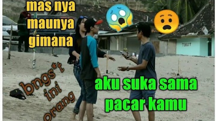 PRANK GREGET!!!! gombalin pacar orang sampai berantem - PRANK INDONESIA