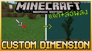 แจก+สอนลง Minecraft PE Addon ตัวอย่างแอดออนข้ามโลกมิติใหม่ Custom Dimension