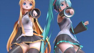 เวอร์ชั่นดัดแปลง MMD Mu-bu-shiki Miku & ผู้ใหญ่ Rin de "Loki" ikPolishShader / 2160p / 60fps