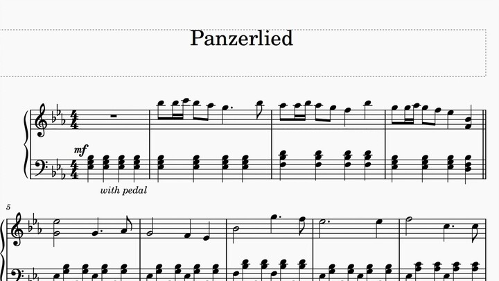 Panzerlied Piano Edition