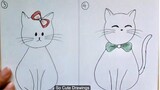 4 Ways to Draw a Cute Cat | 4 cách vẽ mèo siêu dễ thương | Vẽ rất nhanh và dễ | So Cute Drawings