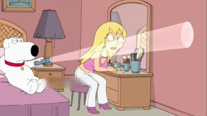Brian is dating a mentally retarded girlfriend and treats her like a kitten.