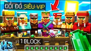 H3 Đổi Đồ VIP NHẤT Với Dân Làng Cùng NoobTeam *Thử Thách SINH TỒN TRÊN 1 BLOCK | tập 12 - OneBlock
