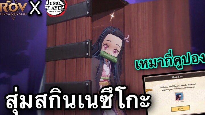 ROV สุ่มสกิน เนซึโกะ ดาบพิฆาตอสูร สุ่มแบบดวงกายหงิด กี่คูปองกันนะ