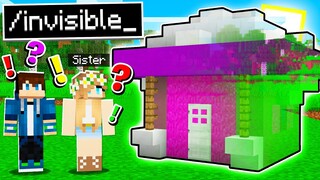 I Built an INVISIBLE HOUSE to TROLL MY FRIENDS in Minecraft!