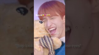 Stop looking at me with those eyes 👀 Wonkyeom 🐱⚔️#seventeen #dk #wonwoo #scoups #hoshi #dino #mingyu