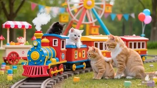 Mama Cat Trims Fur on the Farm and Makes Tiger Hat For Kittens At Home - 1080