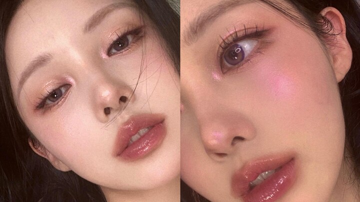 【PONY】เมคอัพแสงออร่าสีแดงชมพูแบบโฮโลกราฟิก 💞GRWM🥀 ซับไตเติลภาษาจีน 💥