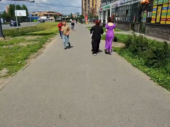 Strangely greeting strangers on the street
