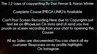 The 12 Laws of copywriting By Dan Ferrari & Aaron Winter Course download