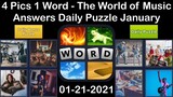 4 Pics 1 Word - The World of Music - 21 January 2021 - Answer Daily Puzzle + Daily Bonus Puzzle