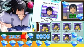 Spending ALOT OF GEMS for the Sasuke 6 STAR! - All Star Tower Defense