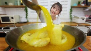ซื้อไก่ 2 ตัว แล้วตุ๋นซุป 1 หม้อ สีทองอร่าม รสชาติเข้มข้น