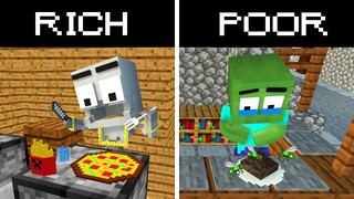 Monster School: Poor Baby Zombie and Bad Rich Skeleton - Sad Story | Minecraft Animation