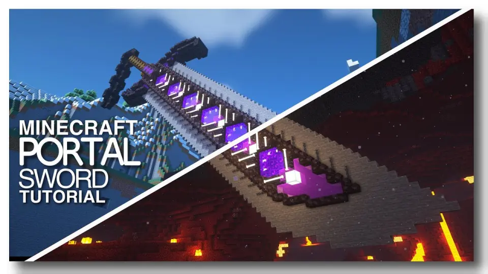 Minecraft How To Build A Nether Portal Sword Vanilla Minecraft Bilibili