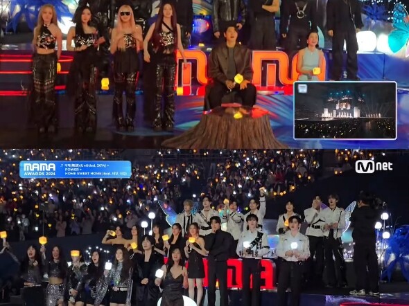 【الجمع الرسمي】رد فعل الفنانين على فرقة بيغ بانغ بالكامل @MAMA 2024