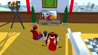 Nonton TV di Sakura school simulator