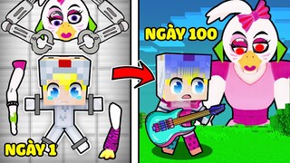 TÔ GÀ 100 NGÀY HÓA THÀNH GLAMROCK CHICA TRONG MINECRAFT*TÔ GÀ TRỐN KHỎI KHU GIẢI TRÍ SECURITY BREACH