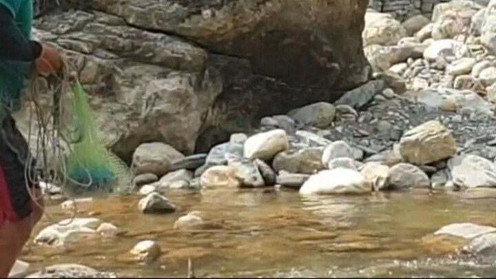 cast net fishing in Nepal | himalayan trout fishing with handmade cast net |