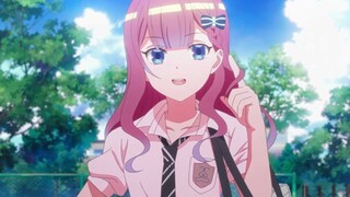 It turns out that the pink-haired girl is also a childhood sweetheart. She saw through the truth and