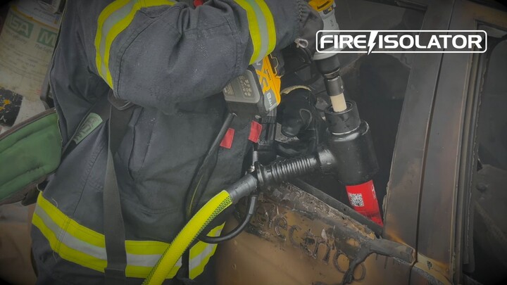 Fire Isolator EV Fire Gun in Action | Penetrating EV Batteries to Stop Thermal Runaway