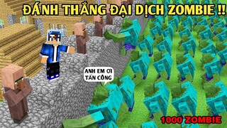 Mình Đã Chiến Thắng Đại Dịch Zombie Bảo Vệ Làng | Bằng Cách Chế Gậy Phép | TRONG MINECRAFT PE..!!