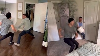 男子神还原成龙在家遇险如何反击走红，网友笑翻：下部电影你来演