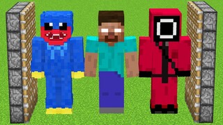 huggy wuggy + herobrine + squid game guard