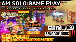 NXBNV: AM SOLO GAME PLAY‼️NARUTO UZUMAKI (ANIME 20th ANNIVERSARY OUTFIT) MR LV1 NE BOS SENGGOL DONK