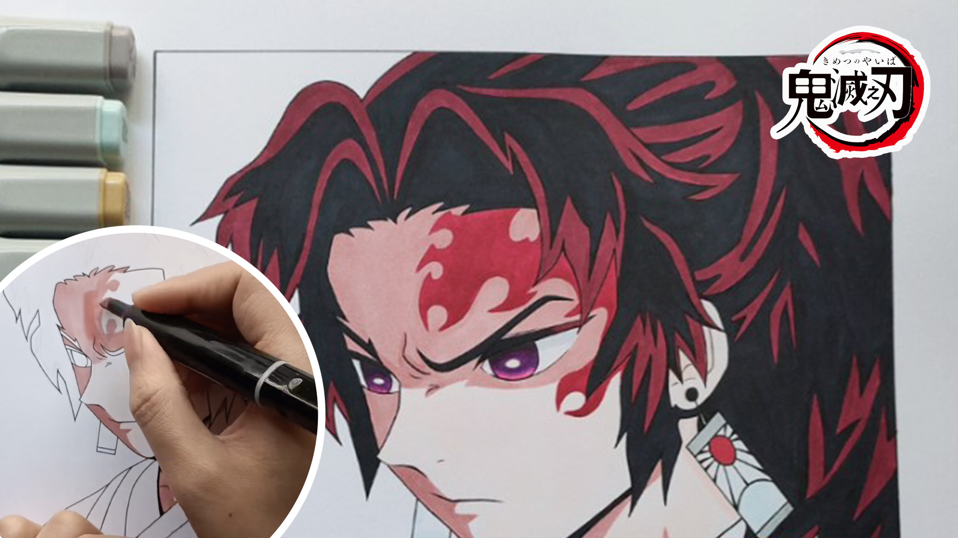 Character drawing yoriichi tsugikuni From the anime Demon Slayer 