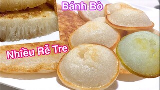 Cách làm BÁNH BÒ NƯỚNG xốp mềm có nhiều rễ tre, bánh bò nướng chảo đơn giản dễ thành công