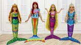 Sofia and Princesses turned into a real little mermaid