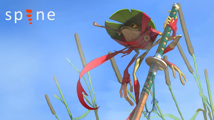 spine 《Frog》 standby animation, animation files, cut-out sharing