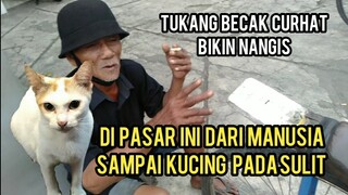 Kucing Pasar pada Sedih Lapar Tukang Becak Pun Menjerit Dapat Uang Sehari Hanya Lima Ribu Rupiah..!