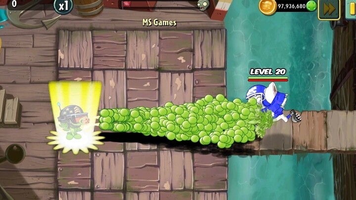 All plants level 1 x25, use 5 plant energies, battle 15 Super All-Star Zombies, level 20 - PvZ 2