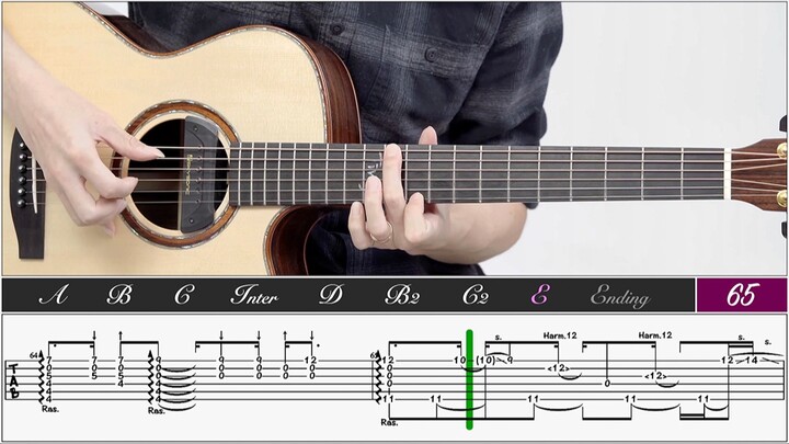 [Slow demo] "Dreaming" cover demonstration of Zheng Chenghe's notation and example synchronous slow 