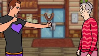 【ضحك مجنون في فالي دو ستار】 إطلاق النار على القرويين باستخدام مقلاع