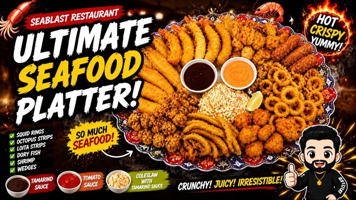 Seablast’s Ultimate Crispy Seafood Platter! 🦐🦑🐙 | Hot, Crunchy & So Yummy!