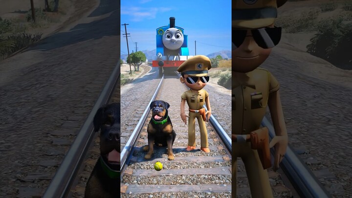 GTA V: HULK SAVING CHOP AND LITTLE SINGHAM FROM THOMAS TRAIN #shorts