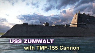 Modern Warships: USS ZUMWALT with TMF155 Cannon gameplay.